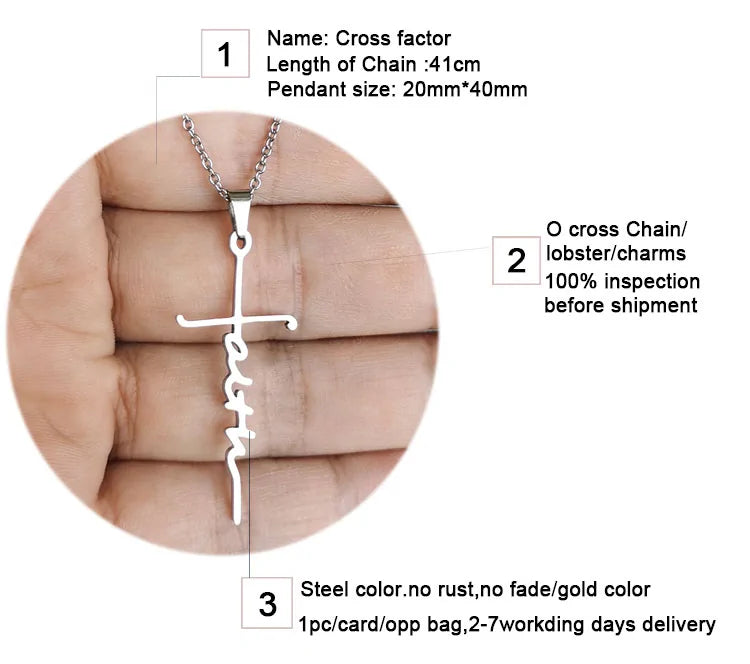 "Faith" Cross Necklace