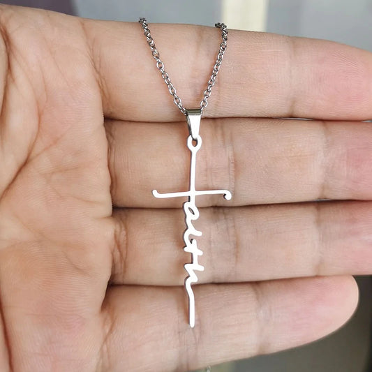 "Faith" Cross Necklace
