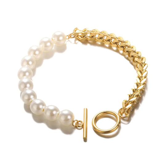 Elegant Half Pearl Bracelet