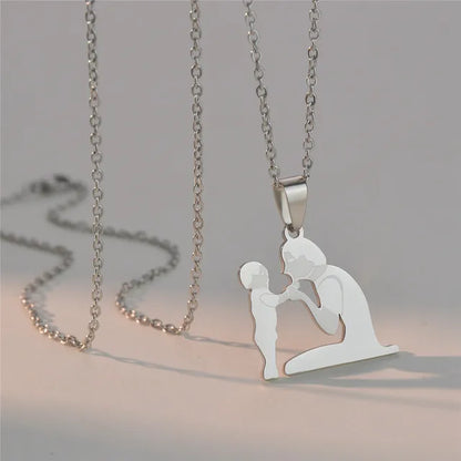 Mother and Children Silver Necklaces