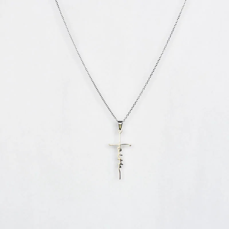 "Faith" Cross Necklace