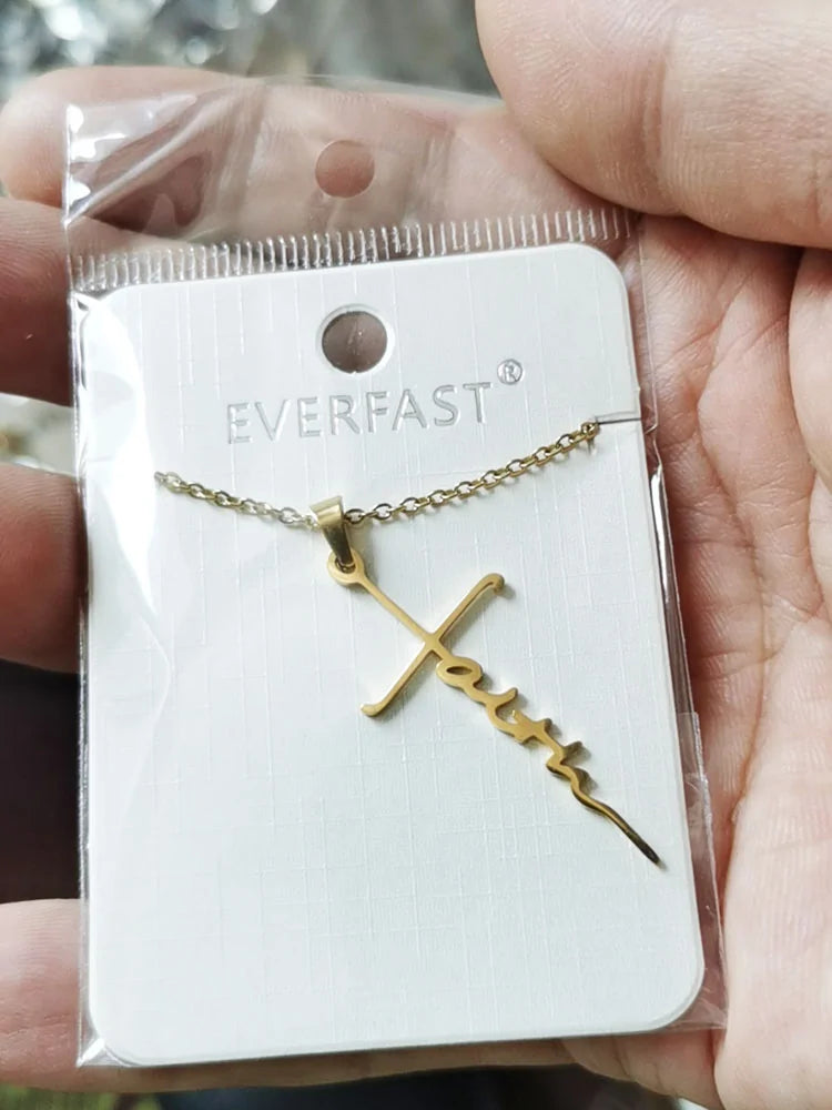 "Faith" Cross Necklace