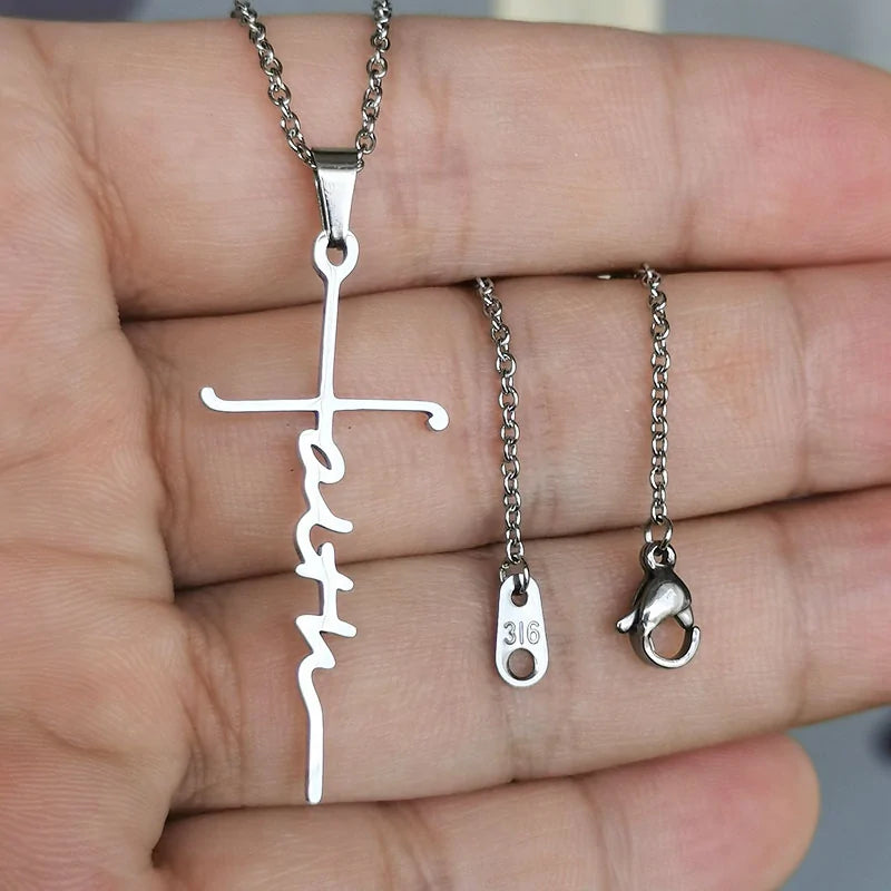 "Faith" Cross Necklace